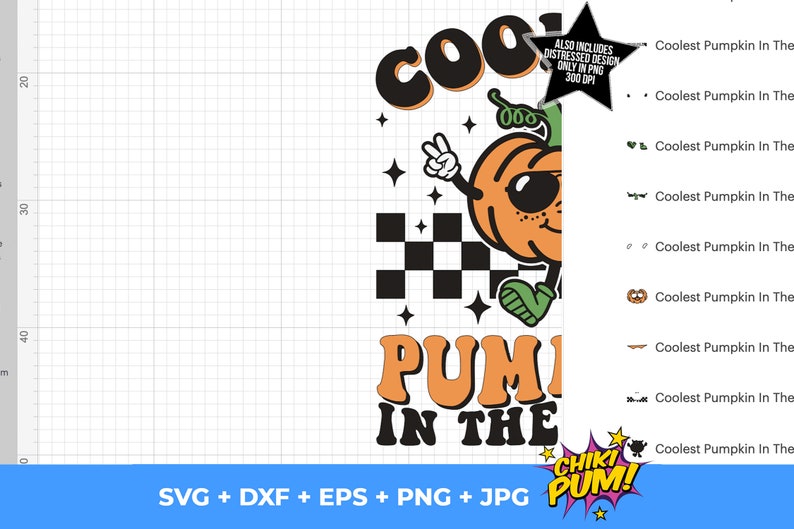 Coolest Pumpkin In The Patch SVG, Distressed Png, Retro Pumpkin Png, Fall Svg, Boy Halloween Shirt, Thanksgiving Png and Svg Files Cricut