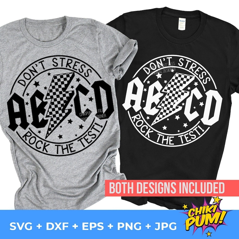 Rock The Test SVG PNG: Lärarskjortadesign (digital nedladdning) bild 1