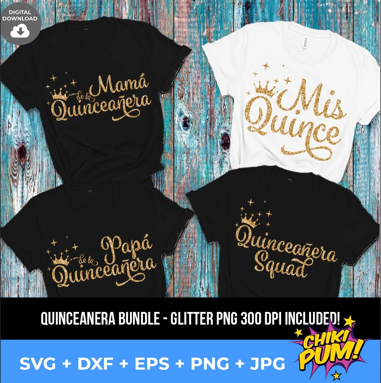 Mis Quince SVG, Mis Quince Squad Bundle svg, Mis 15 svg, Quinceanera svg, Mis Quince Family t shirt, Instant Download