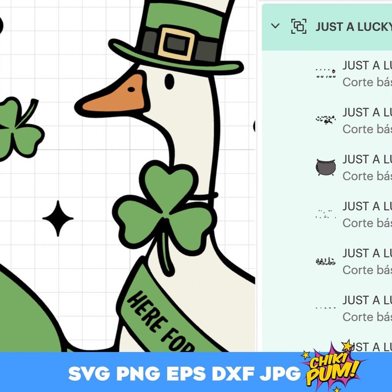 Just a Lucky Goose SVG Png St Patricks Goose Cute St Patricks Ready to print PNG 300dpi cut files Cricut/Silhouette Sublimation DTF printing