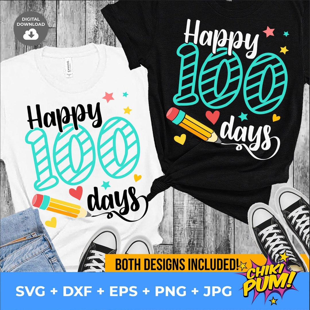 Happy 100 Days SVG 100 Days of School SVG Teacher Svg - Etsy