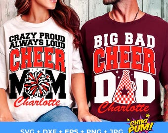SVG para mãe de líder de torcida, SVG para pai de líder de torcida, SVG para família de líderes de torcida, SVG personalizado para líderes de torcida, SVG engraçado para casal de líderes de torcida, PNG para camiseta de líder de torcida, Sublimação para líderes de torcida