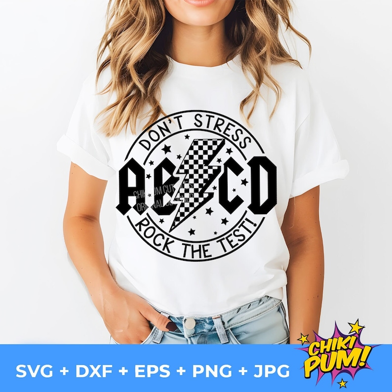 Rock The Test SVG PNG: Lärarskjortadesign (digital nedladdning) bild 6