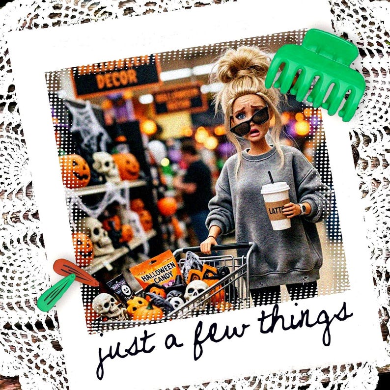 Just a Few Things Png, Retro Doll Face Meme Sublimation Design, Trendy Halloween Shirt Design, Funny Fall Png (Digital Download)