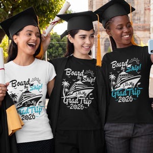 It's a Graduation Trip 2026 | It's My Graduation Trip Cruise 2026 SVG PNG: B&W T-Shirt Cruise Designs ready for Sublimation/Dtf