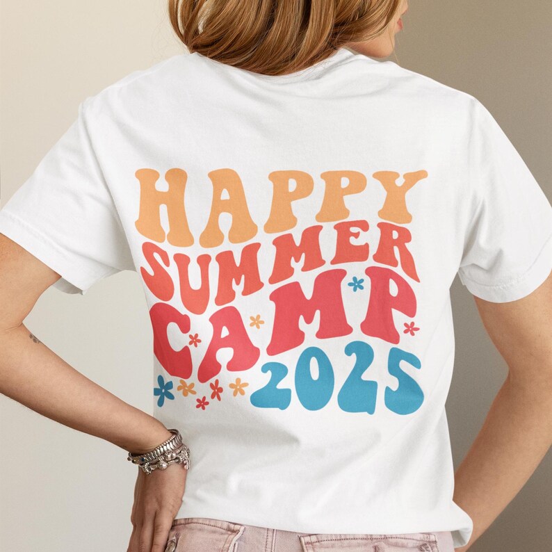Happy Summer Camp 2025 svg, Retro Summer Camp svg, wavy, Summer Camp PNG, Summer Camp Cut Files