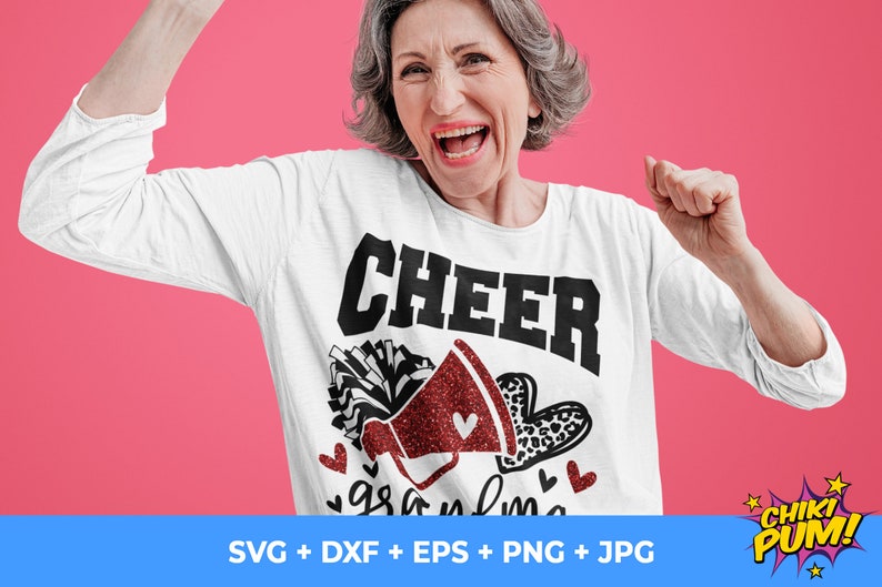 Cheer Grandma Svg, Football Leopard Print Heart Svg, Leopard Glitter Red Cheerleader Svg, Cheer Group Shirts Svg, Iron On Png
