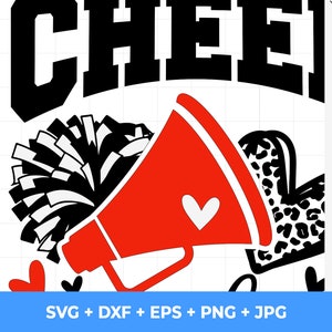 Cheer Grandma Svg, Football Leopard Print Heart Svg, Leopard Glitter Red Cheerleader Svg, Cheer Group Shirts Svg, Iron On Png