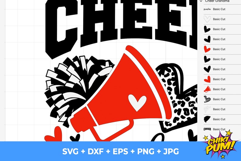 Cheer Grandma Svg, Football Leopard Print Heart Svg, Leopard Glitter Red Cheerleader Svg, Cheer Group Shirts Svg, Iron On Png