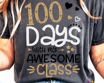 100 Dias de Aula SVG PNG: Arquivos de Corte Cricut para Professores (Download Digital)