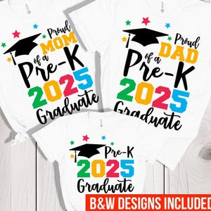 Pre-K Graduation 2025 Familienpaket SVG, Pre-K Grad 2025 png, Stolze Mutter, stolzer Vater, Pre-K Graduierung 2025 svg Schnittdateien, PNG Sublimation dtf
