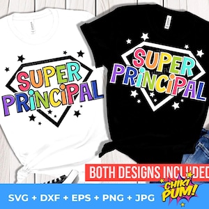 Super Prinzipal T-shirt SVG, Schulabzeichen PNG, Hauptwertschätzung SVG, SuperPrinzipal SVG Cricut, Held T-Shirt PNG Sublimation