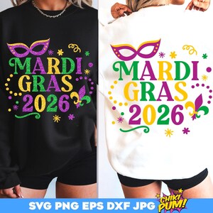 Mardi Gras 2026 SVG, Mardi Gras SVG, Fat Tuesday matching shirts, Mardi gras shirt SVG, Mardi gras cut files