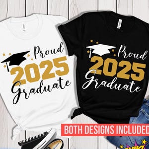 Impression de t-shirt de remise des diplômes 2025 PNG - Fier diplômé 2025 - Fichiers de coupe SVG - promotion 2025 - Sublimation de tshirt de remise des diplômes - DTF