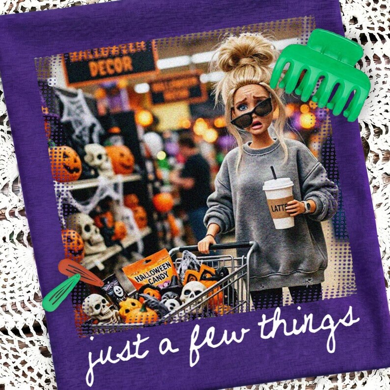 Just a Few Things Png, Retro Doll Face Meme Sublimation Design, Trendy Halloween Shirt Design, Funny Fall Png (Digital Download)