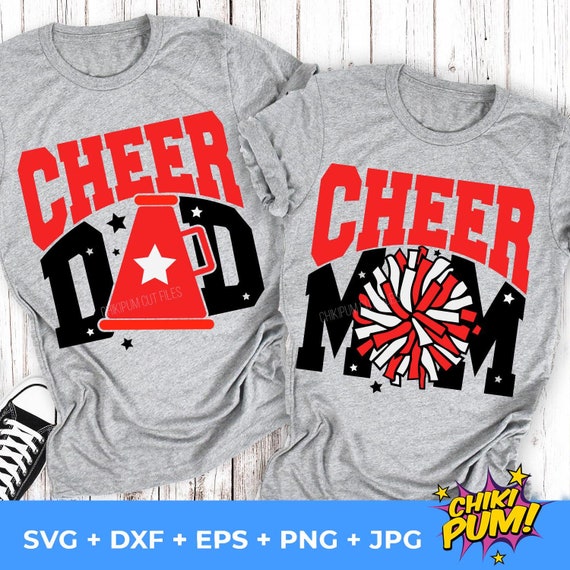 Cheer Mom SVG, Cheer Dad SVG, Cheerleading Bundle SVG, Cheerleader shirt Png, Cheer Couple Svg, png, Cheer Group Shirts Svg, Iron On Png