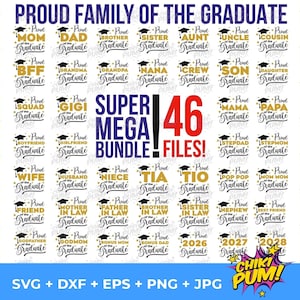 Proud Family Mega Bundle Graduate 2026. Graduation T-shirt digital design. SVG PNG 300dpi cut files Cricut/Silhouette - HTV sublimation dtf