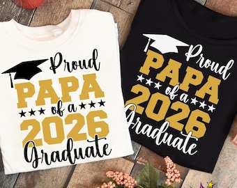 Orgulloso papá de un graduado de 2026 SVG PNG: Archivos de corte para camiseta de papá (descarga digital)