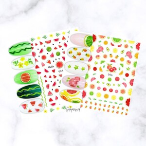 Watermelon Citrus Nail Art Stickers