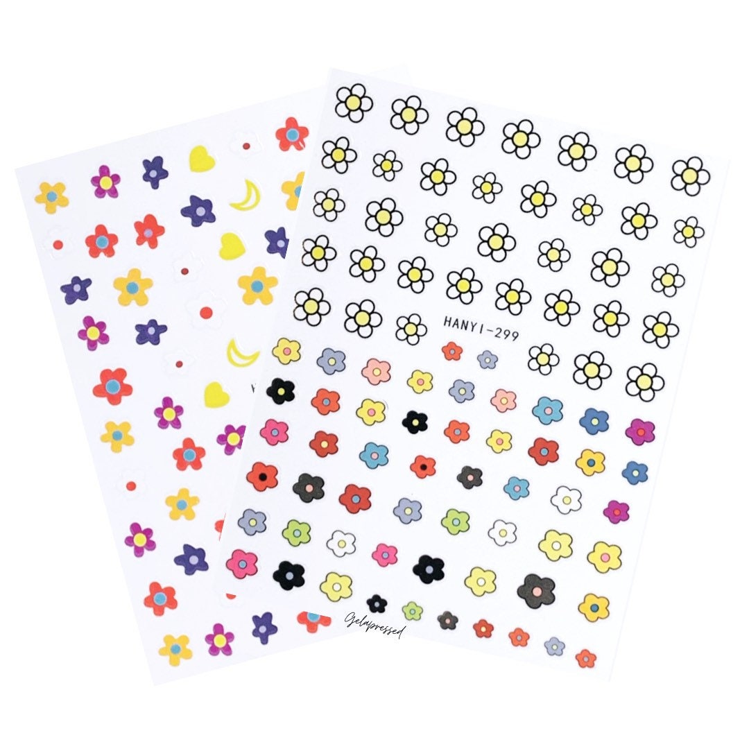 Daisy Nail Art Decals - Stickers - Etsy