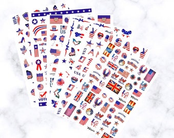 USA Nail Art Decals - Stickers
