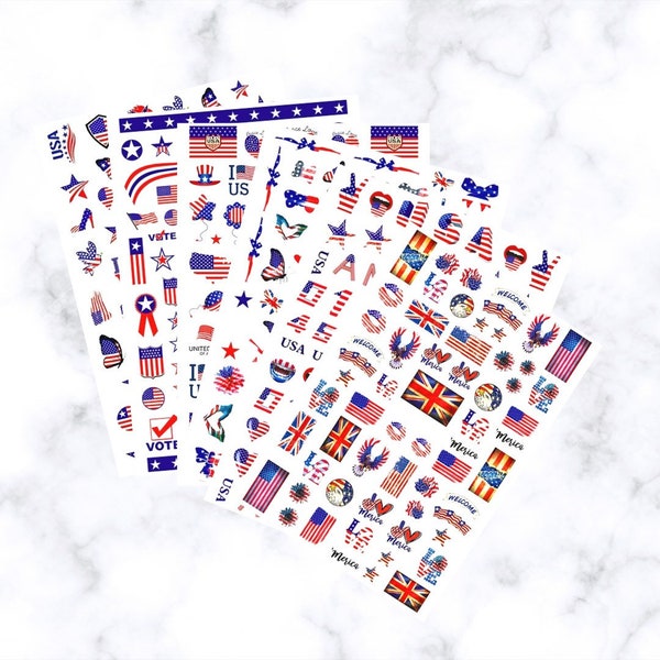 USA Nail Art Decals - Stickers