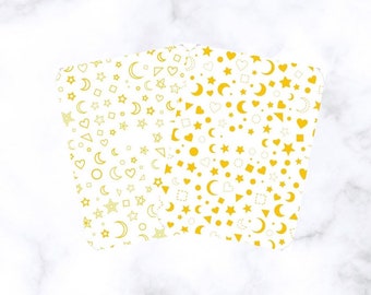 Gold Moon & Stars - Nail Art Stickers