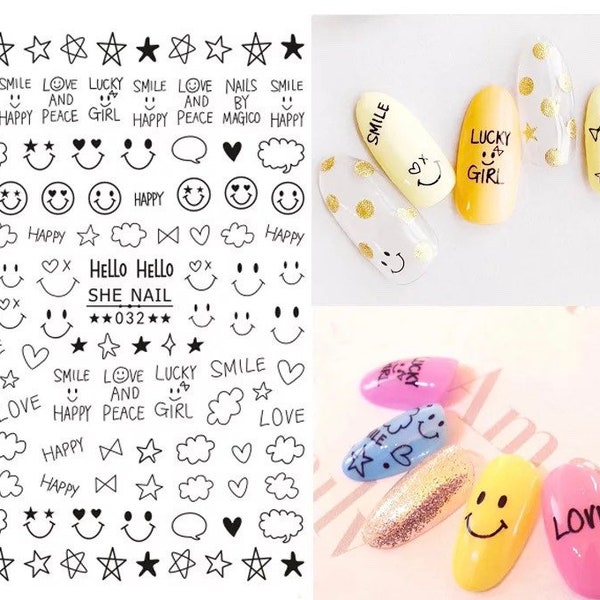 Peace & Love Nail Art Stickers