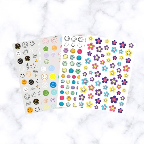 Smiley Nail Art Decals Stickers - Etsy