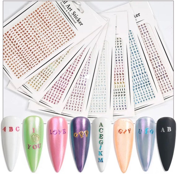Mini Alphabet Nail Stickers - Holographic