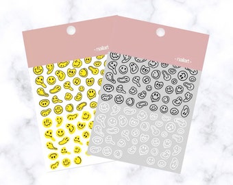 3D Melty Smiley Nail Art Decals - Stickers