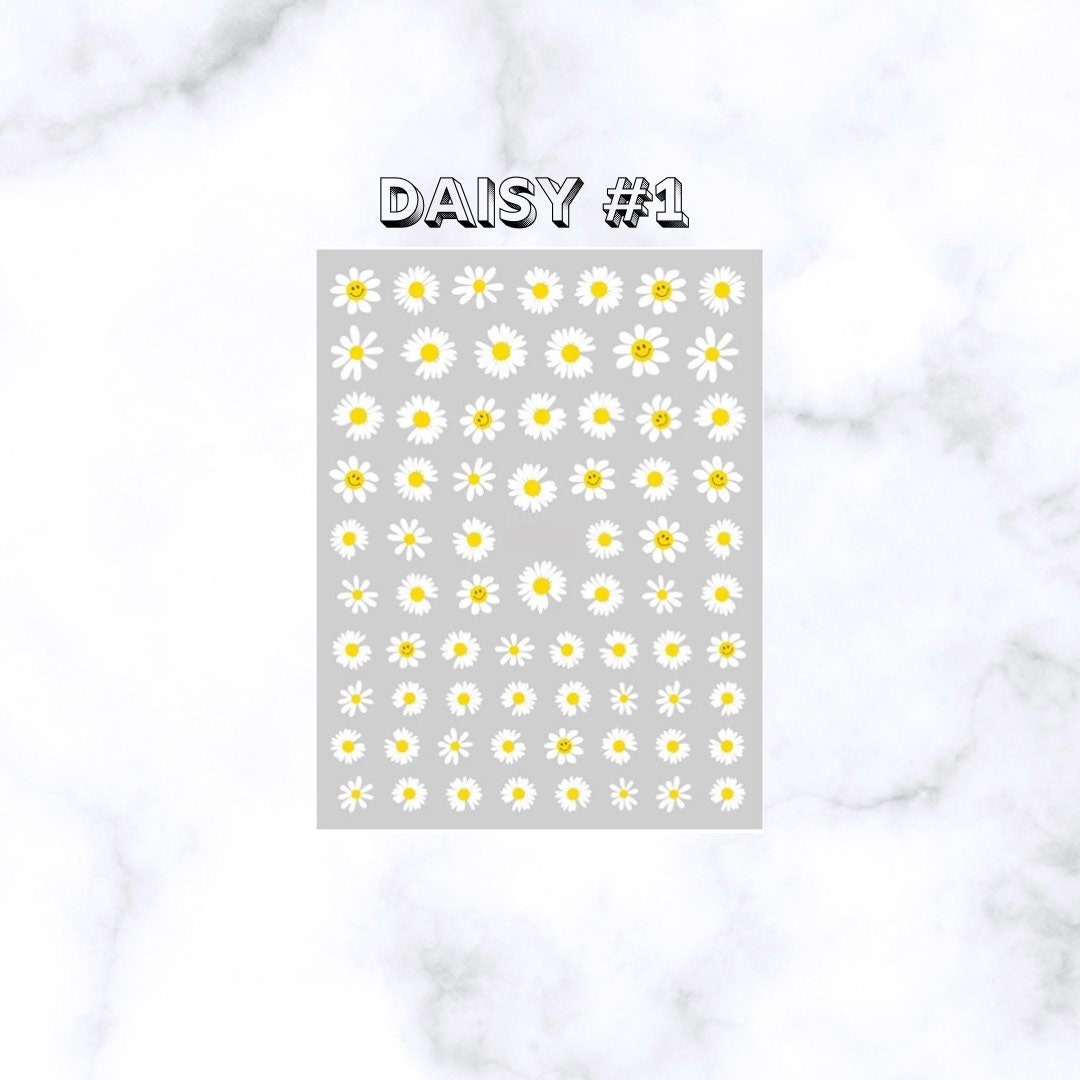 Daisy Nail Art Stickers - Etsy