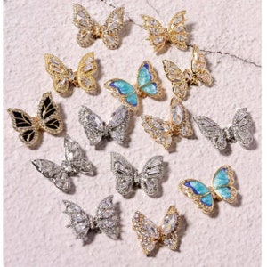 Butterfly CZ Flying Nail Charm