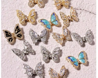 Butterfly CZ Flying Nail Charm