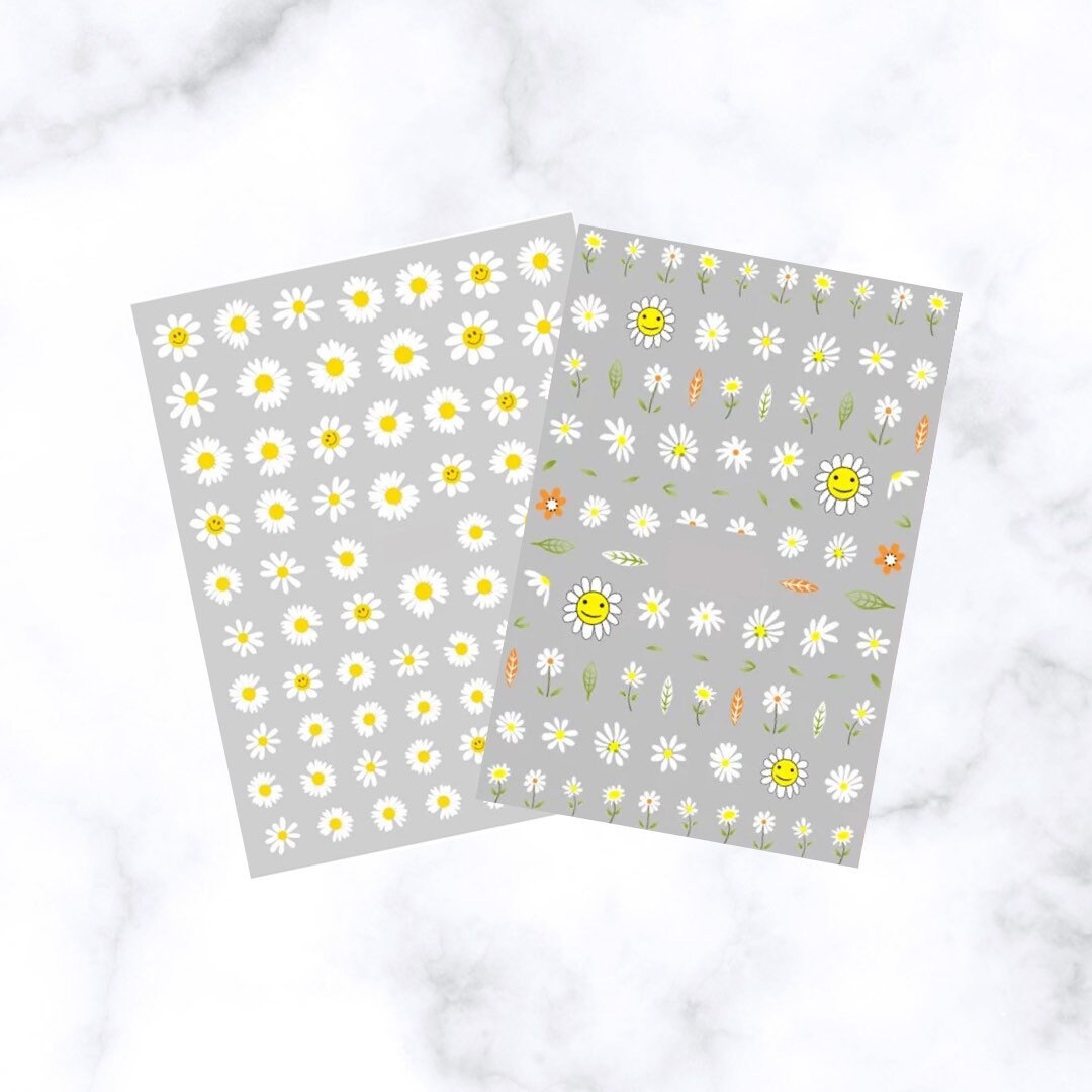 Daisy Nail Art Stickers - Etsy