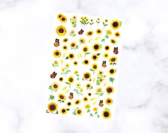 Calcomanías para uñas con diseño de girasoles