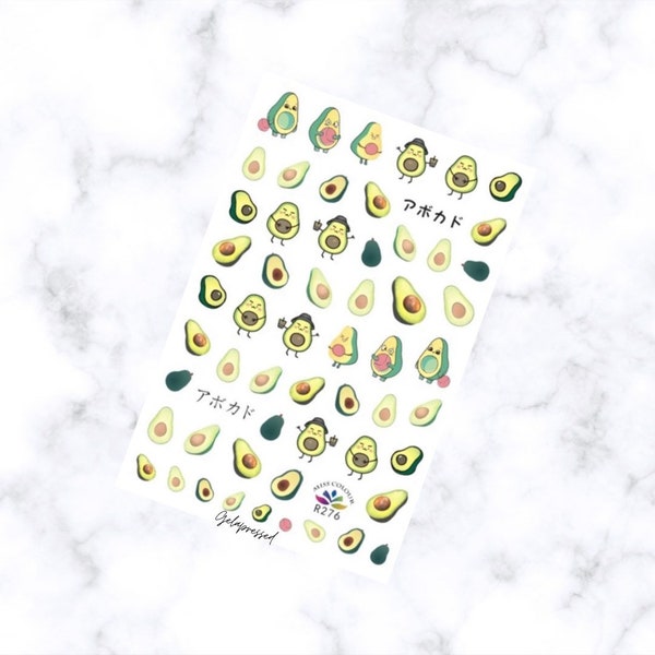 Avocado Nail Art Decals - Stickers