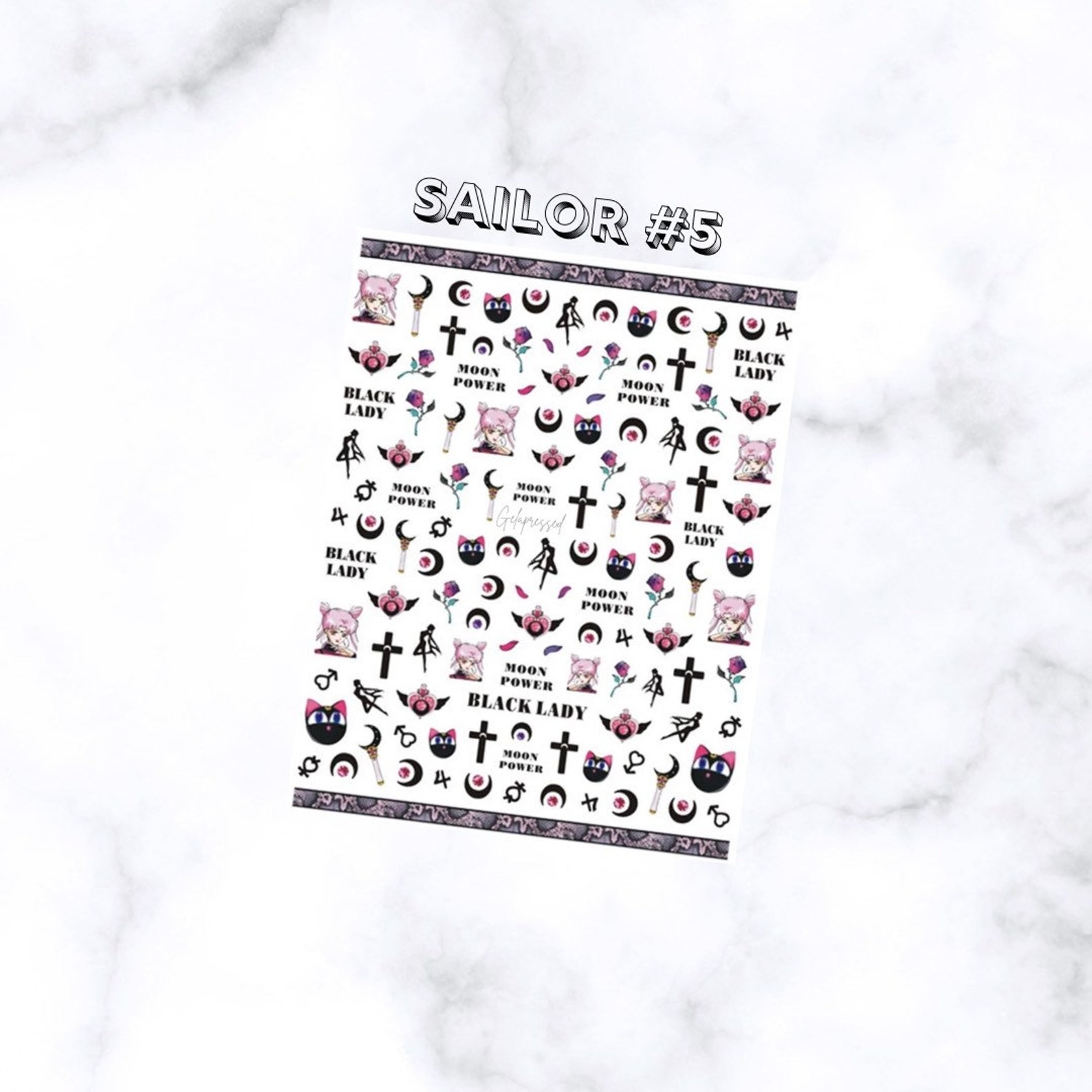 Sailor Moon Nail Art Decals Stickers Etsy