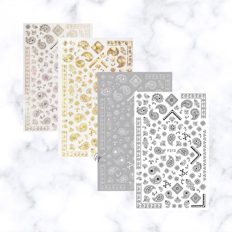 Bandana Pattern Nail Art Stickers Etsy