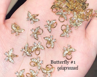 Butterfly CZ Dangle Nail Charms