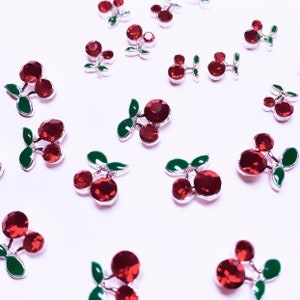 10PC Gold/Silver Cherry Charms - 3D Nail Charms