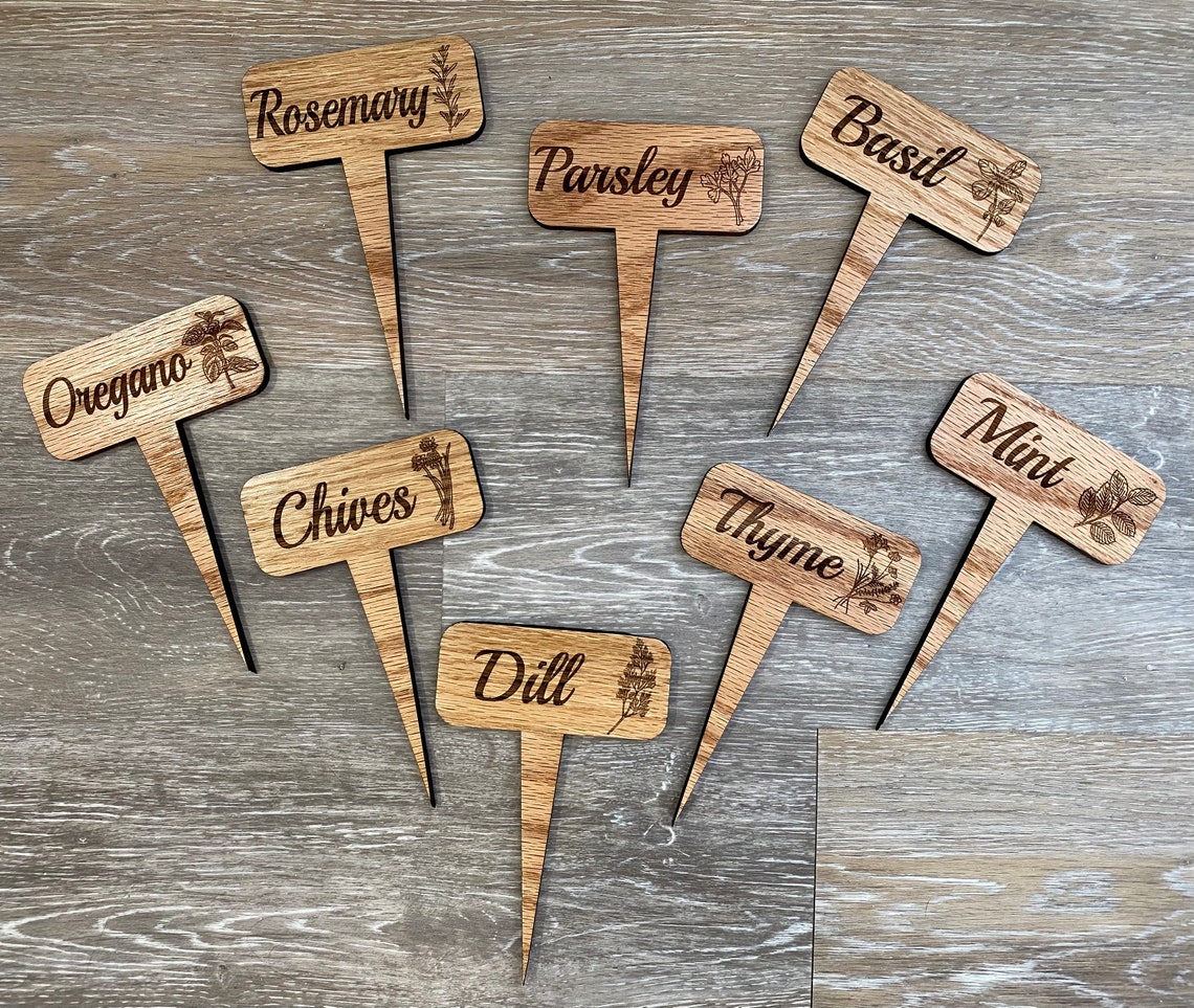 Garden Herb Stakes Etsy