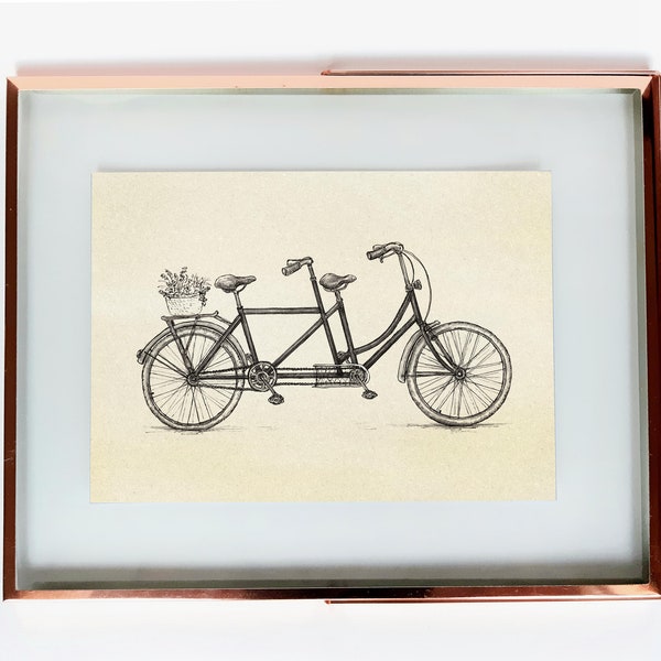 Tandem Bike Art Etsy UK