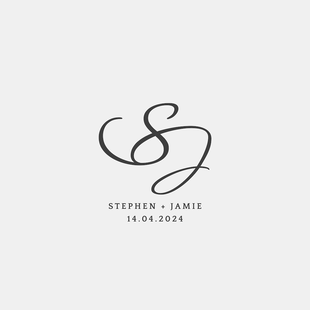 Modern Wedding Logo Monogram, Minimalist Wedding Monogram, Initials ...