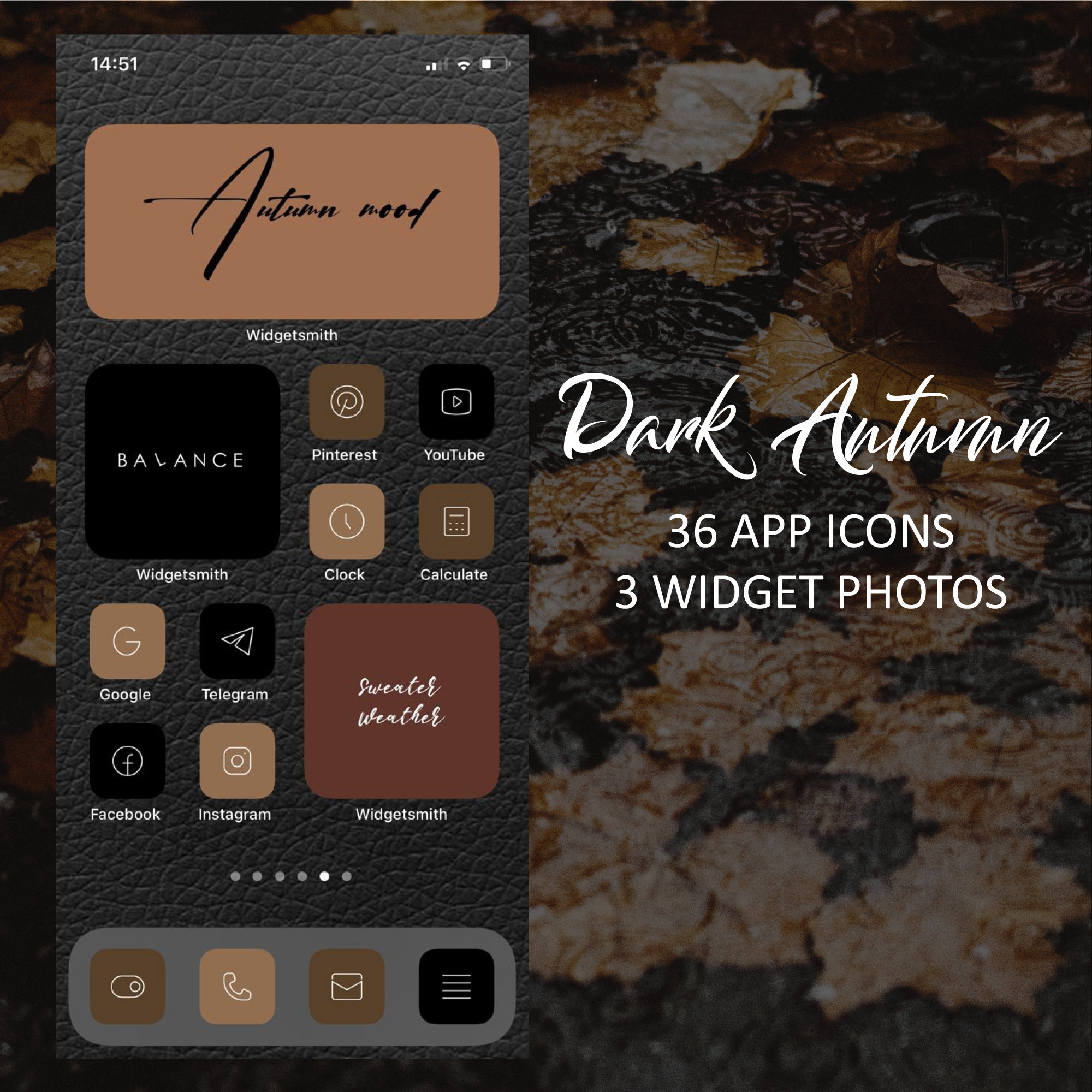 dark brown app icons