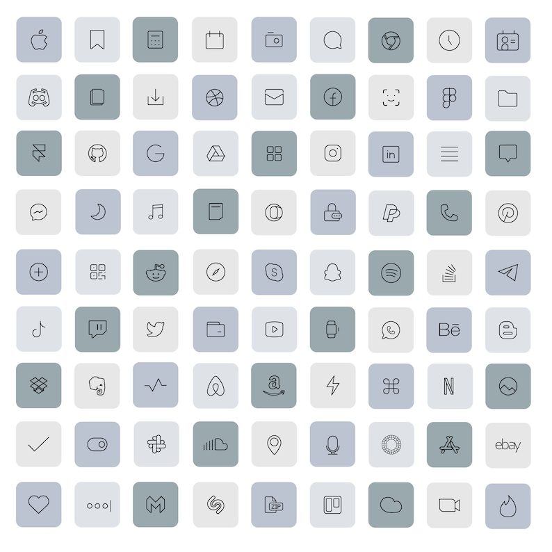 83 Grey Ios 14 App Icons Light Mood Ios14 Widget Cover | Etsy