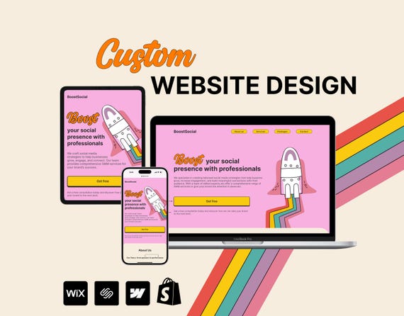 Custom Website Design, SEO-Friendly, E-commerce