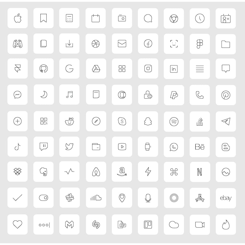 83 White iOS 14 App Icons Light Mood iOS14 Widget Cover | Etsy