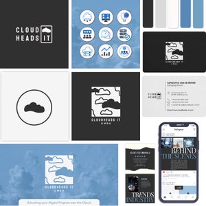 Individuelles Logo-Design & Branding Kit - Feminine Markenidentität für kleine Unternehmen - Boho Logo, Visitenkarte, Canva Templates