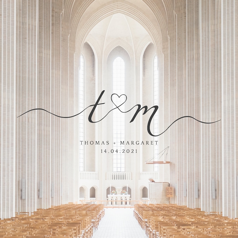 Minimalist Wedding Monogram Logo: Modern Initials Design (digital) - Etsy